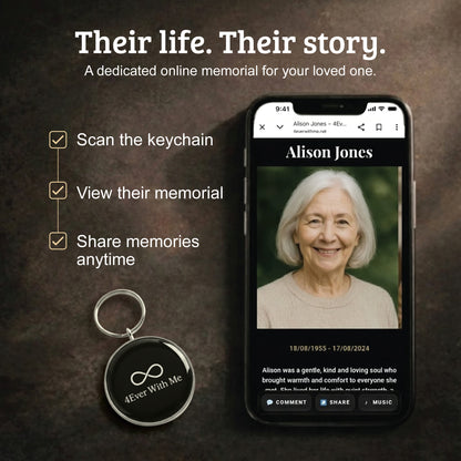 4Ever With Me Memorial Keychain